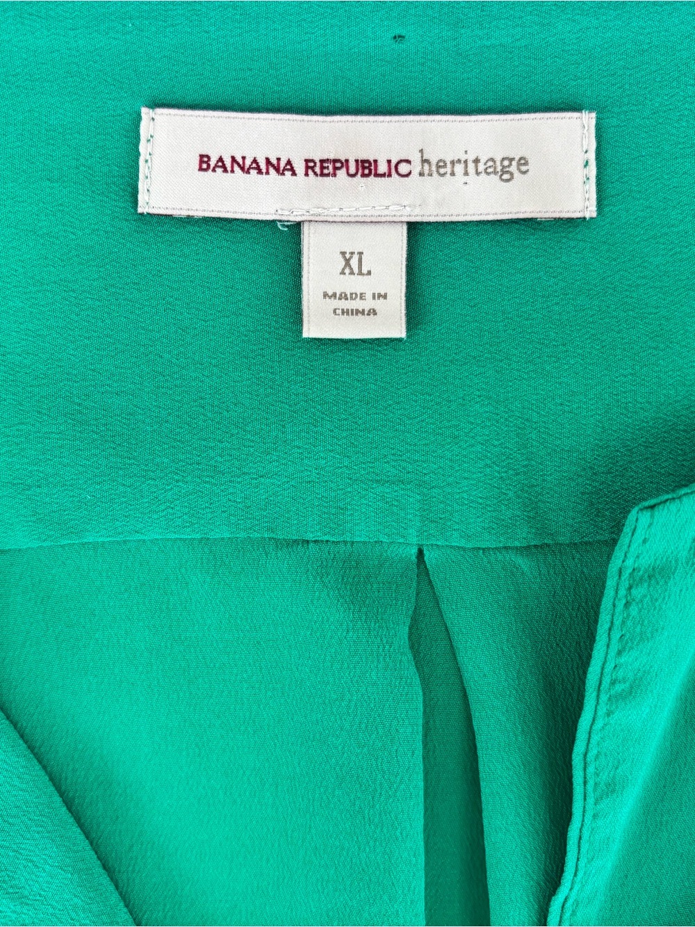 Banana Republic Green 100% Silk Shirt | Women’s XL